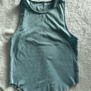 American Eagle Outfitters Teal Ribbed Tank Top
